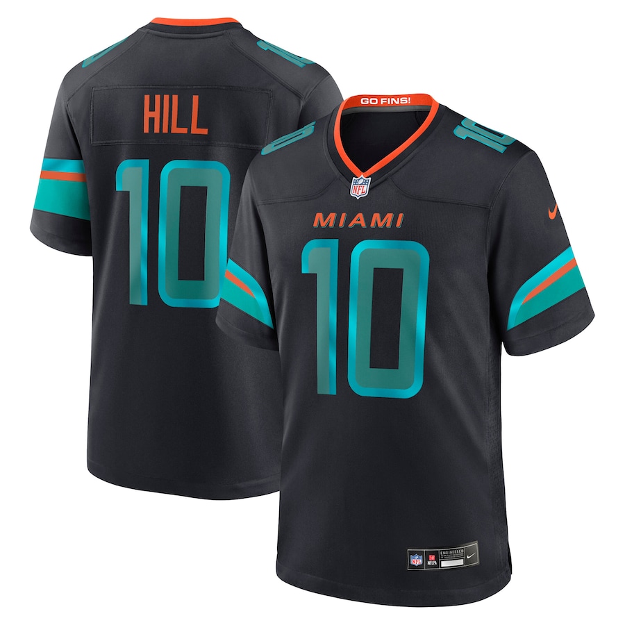 Men Miami Dolphins 10 Hill Nike 2025 Blue Limited Nike NFL Jersey